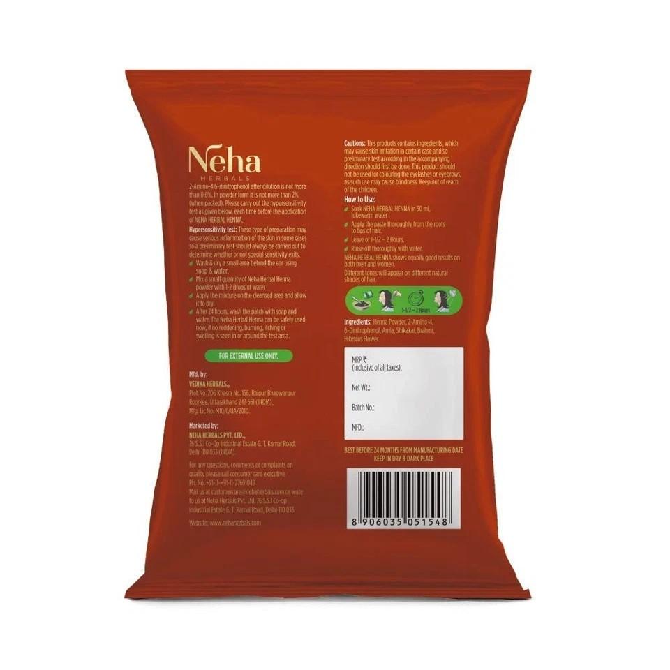 Neha Herbals Henna Hair Color For All Hair Types 15gm Each Set of 10