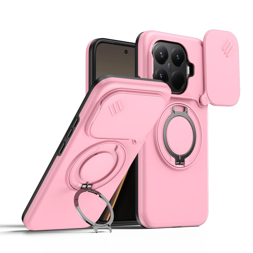 Чехол-броня с выдвижной крышкой для камеры, ударопрочный, для Xiaomi 15T Pro 5G, с металлической подставкой-кольцом, ТПУ-каркасом, защитным щитком из твердого пластика, Coque Fundas