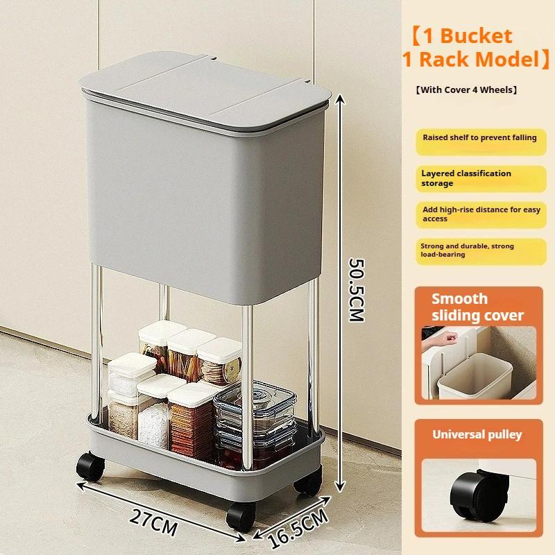 Белый лаконичный дизайн Долговечный пластиковый контейнер для отходов с ножками-колесиками Идеальная бытовая чистота Различные внутренние пространства
