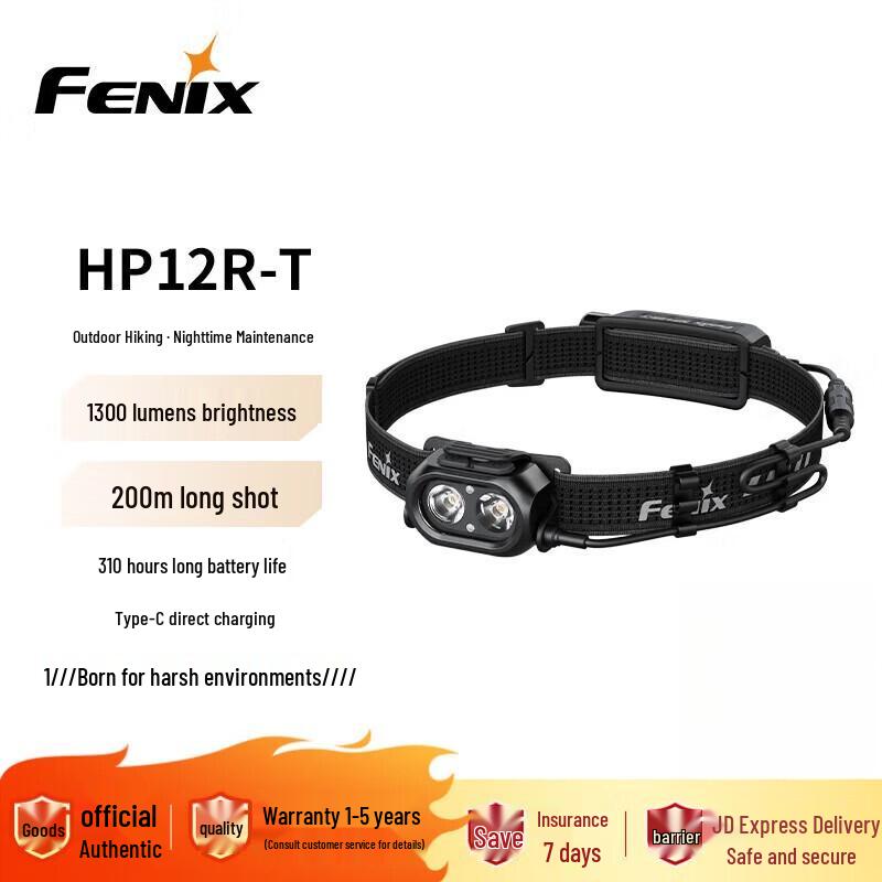 Перезаряжаемый двойной светодиодный налобный фонарь Fenix HP12R-T для улицы