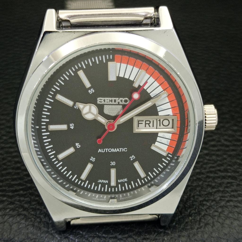 ВИНТАЖНЫЕ ОТРЕМОНТИРОВАННЫЕ МУЖСКИЕ ЧАСЫ SEIKO 5 АВТОМАТИЧЕСКИЕ 6309A ЯПОНИЯ ЧЕРНЫЕ a440903-4