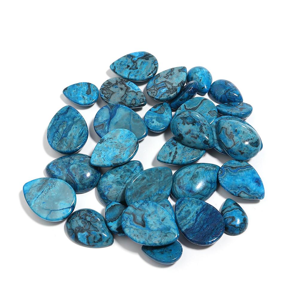 LOULEUR WaterDrop Natural Stone Cabochon For Jewelry Making Tiger Eye Amethyst Lapis Lazuli Agate Stone Beads for Handwork