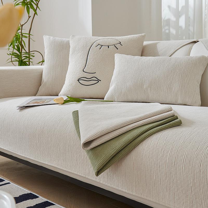 Solid Color Chenille Sofa Cushion Four Seasons Universal Non-Slip Mat Sofa Cover Slipcover