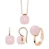 Set - LOVA - LOLA VAN DER KEEN - Genuine Pink Crystal - 925 Sterling Silver - Rose Gold