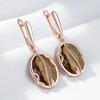 Light Yellow Zircon Elegant Oval Dangle Earrings for Women Golden Geometric Earrings Luxury Costume Jewelry