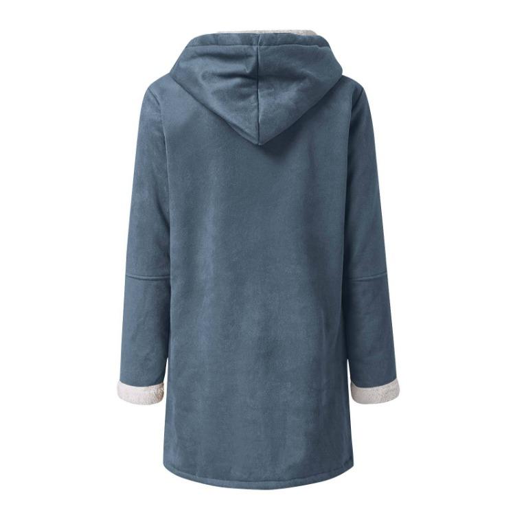 Women Casual Fashion Outerwear Long Sleeve Hooded Jacket Coat Autumn Winter Solid Color Print