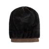 Autumn and Winter New Velvet Two-color Checkered Pullover Hat Knitted Wool Hat