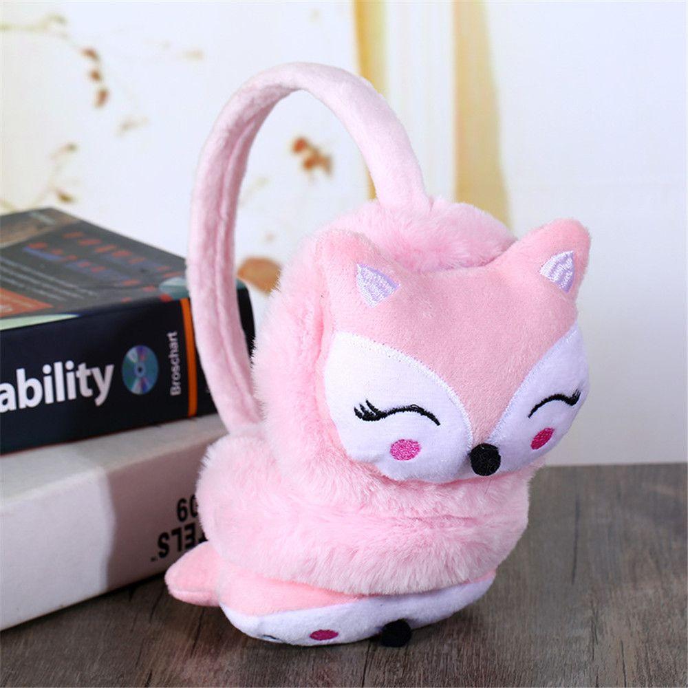 Men Women Adjustable Plush Cartoon Fox Soft Ear Warmers Warm Earmuffs Ear Cover Ear Protection