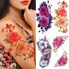 Watercolour Rose Peony Temporary Tattoos For Women Girl Fake 3D Anemone Orchid Flower Tattoo Sticker Blossom Waterproof Tatoos
