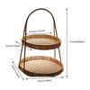 Fruit Basket Tray 2 Tier Weaving Basket Rack for Birthday Holiday Party