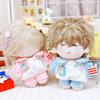 Blue Pink Doll Clothes Changing Dress Game T-shirt Pants Set Cotton Stuffed Doll