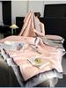 Sleeping grid washed ice silk digital wide edge embroidery summer quilt four piece set/single summer quilt - Bella series