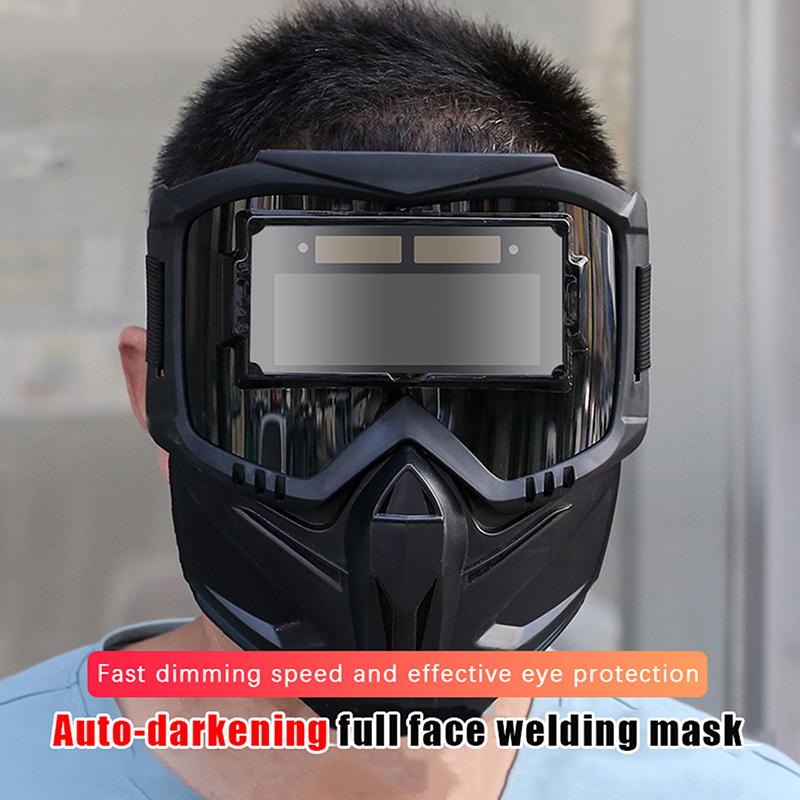 Auto Darkening Welding Glasses Work Protective Equipment Face Protector Adjustable Band Impact Resistant Welder Mask Face Shield