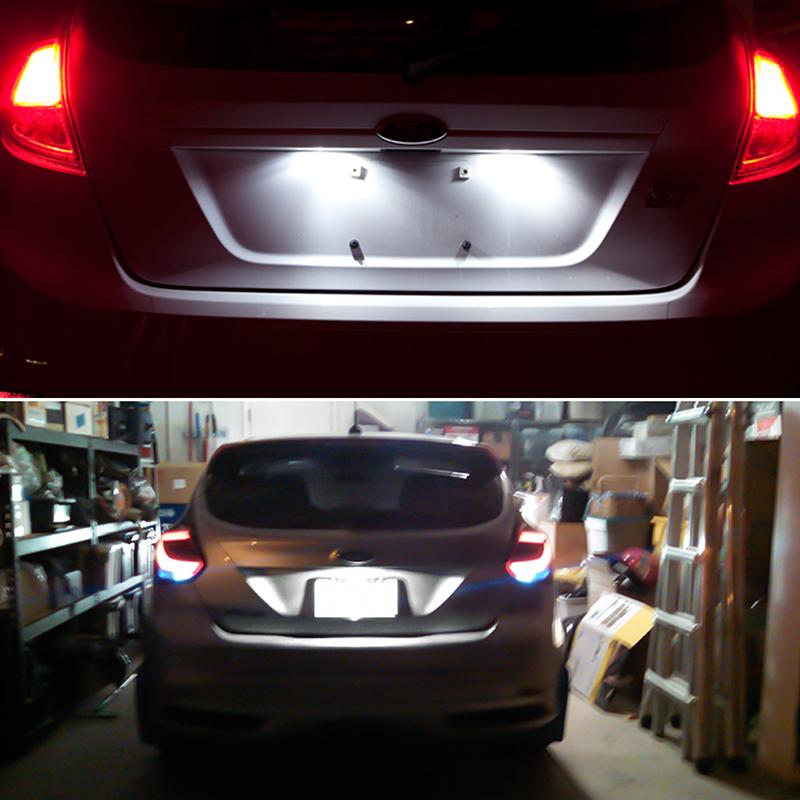 Error Free Car Xenon White LED License Plate Lights For Lincoln MKC For Ford Fusion Escape Explorer Fiesta Rear Number Lights
