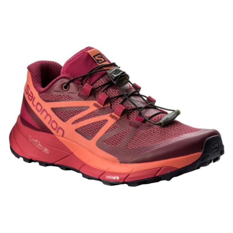SALOMON Sense Ride 4 Нескользящие, Износостойкие, Дышащие Низкие кроссовки для улицы Женские Красно-оранжевые кроссовки 398486