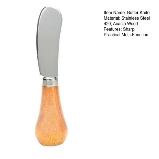 Вертикальный нож для масла с ручкой из массива дерева, нержавеющая сталь, шпатель для сыра для тостов, джема, нескользящий инструмент для намазывания арахисового масла