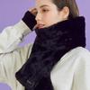KOLEAT WOMEN Daily Warm Heating Fur Scarf [BLACK] Winter Muffler ver.