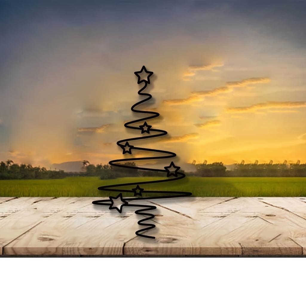 Metal Mural Christmas Tree Hanging Decoration Xmas Decro