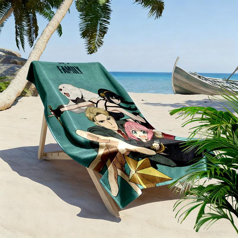 Spy x Family 2D Flat Print Beach Towel, Large Soft Quick Dry Towel for Beach Camping Swimming.MSTJ0918560