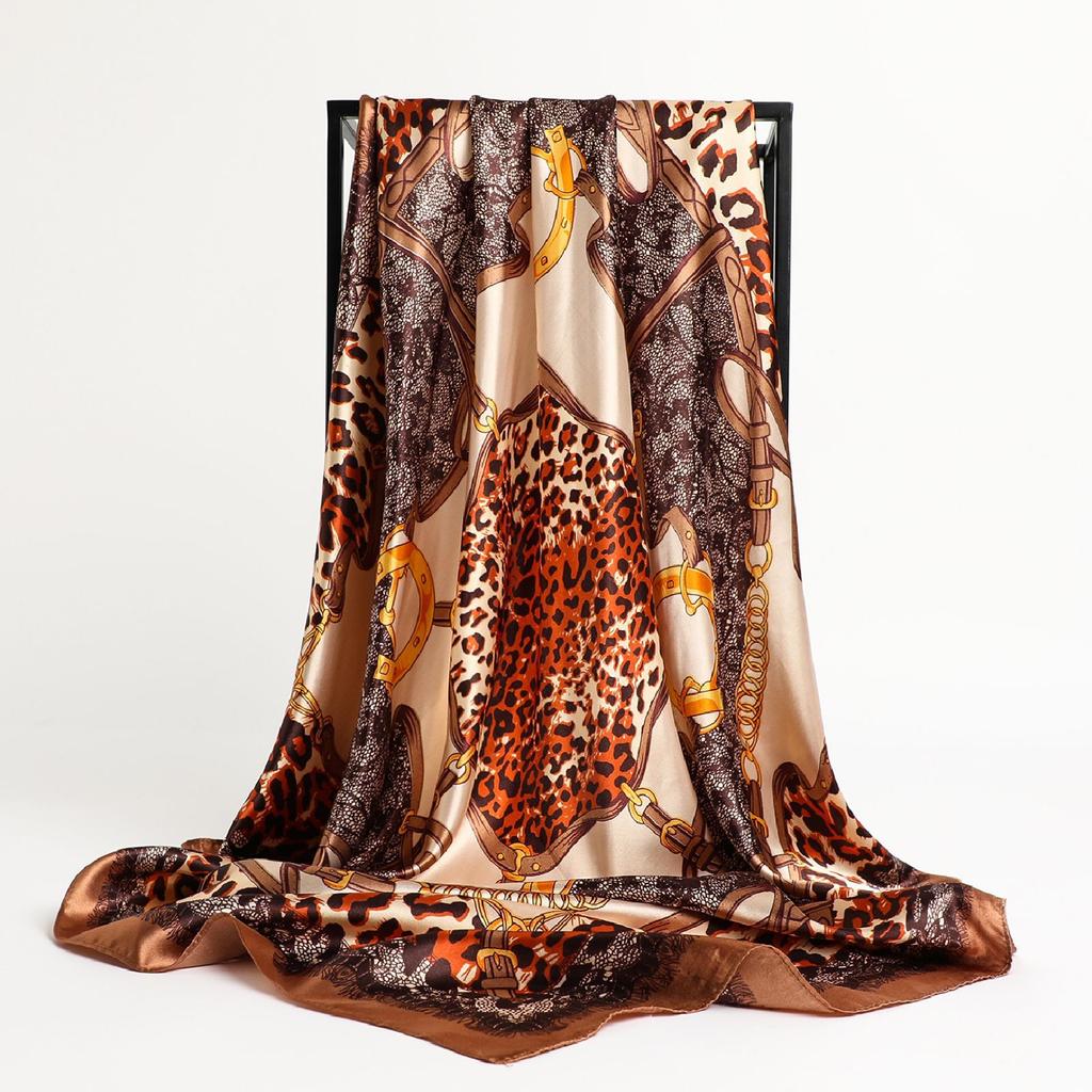 90 * 90cm New Silk Scarf Women'S Spring And Summer Decorative Scarf Sunscreen Travel Shawl Autumn And Winter Scarf Thin Edition