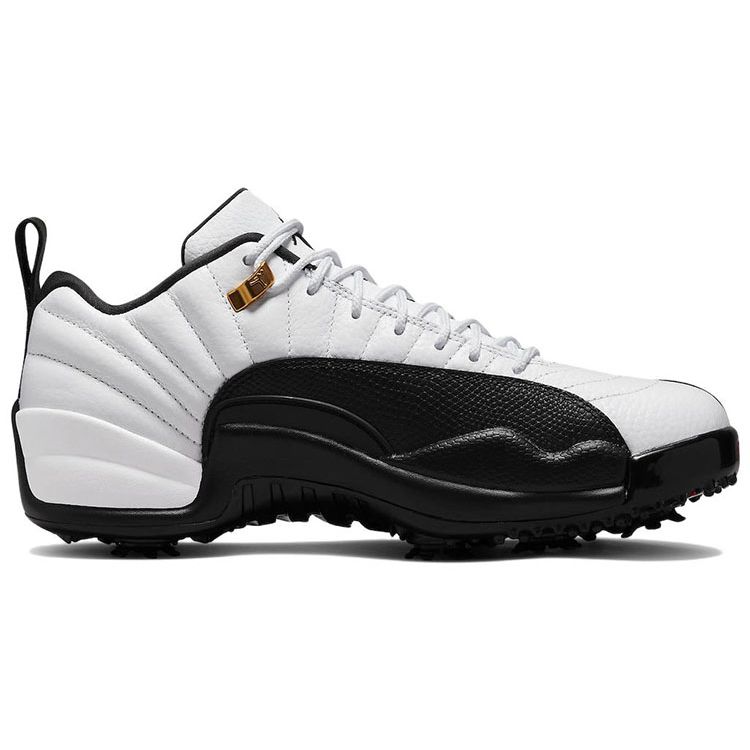 Air Jordan 12 Low Golf Taxi Unisex Sneakers White Metallic-Gold Black DH4120-100