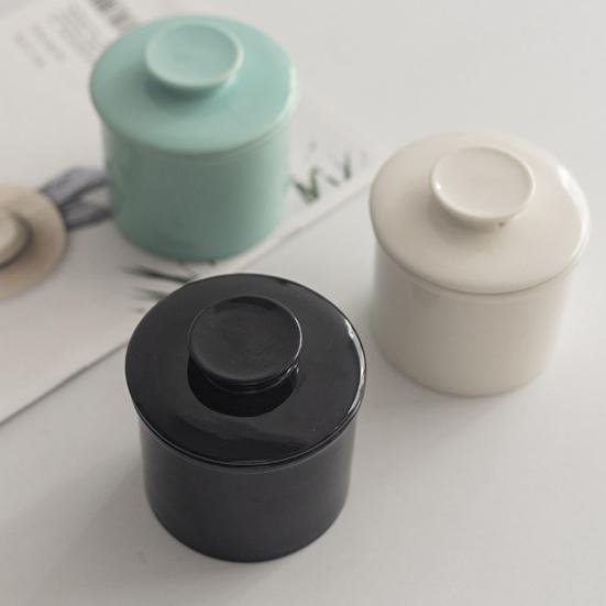 Французская керамическая банка для масла с герметичной крышкой, однотонный дизайн, прочная емкость для масла