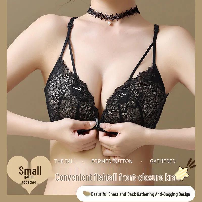 2025 Lace Backless Front Buckle Seamless Push-Up Bra for Women