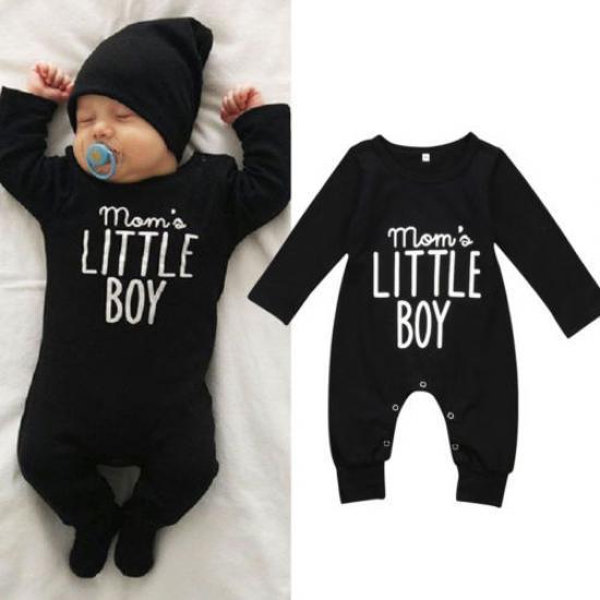 Fashion Newborn Toddler Infant Baby Boys Romper Long Sleeve Jumpsuit Playsuit Little Boy Outfits Black Clothes