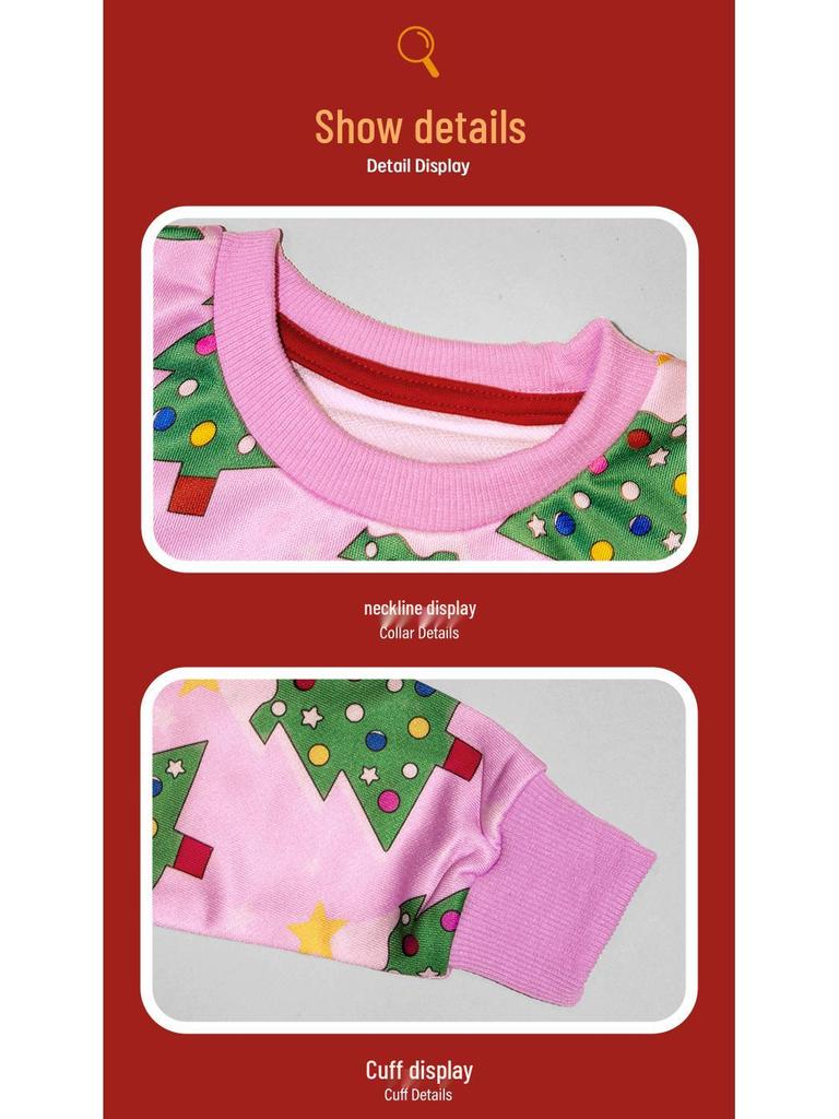 Европейская и американская детская толстовка с принтом рождественской елки - с длинным рукавом, осенне-зимний мультяшный дизайн