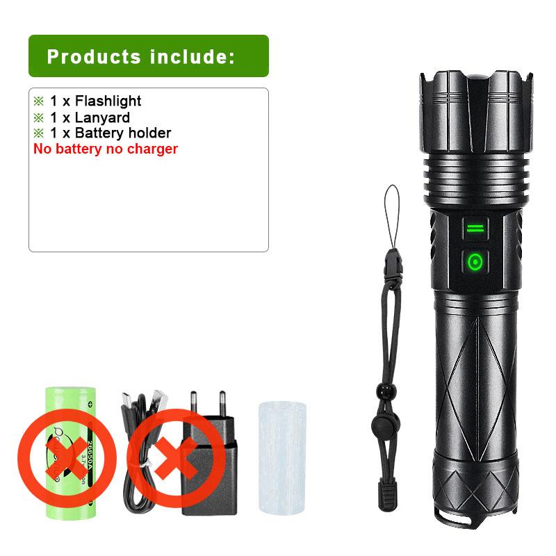 80W LED Rechargeable LED Flashlights White Laser Lamp Beads Long Range 1500m High Power LED Flashlight Lantern Camping Torch