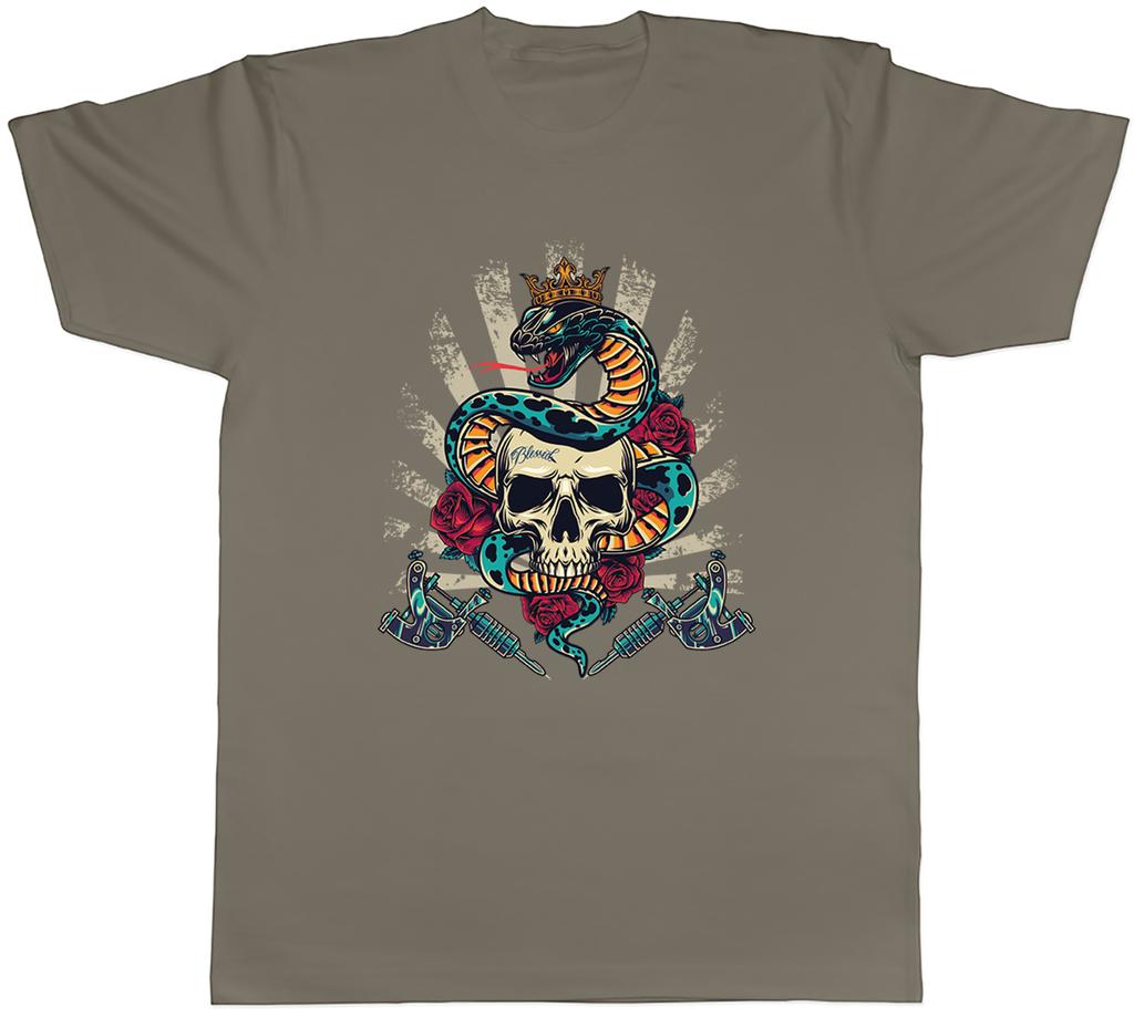 Skull King Unisexs TShirt Tattoo Inked Snake Gothic Unisex Tee Gift