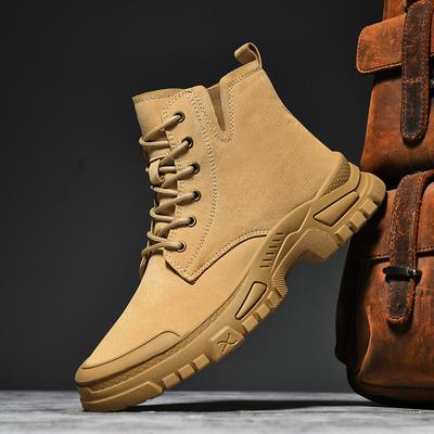 Зимние замшевые мотоциклетные ботинки Fashion Plus Velvet Outdoor Desert Boots Повседневная классическая обувь в британском стиле Универсальные ботильоны
