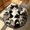 Round Shape Home Decor Carpet Non-Slip Cartoon Carpet Cute Cat  Area Rug  Bedrooms