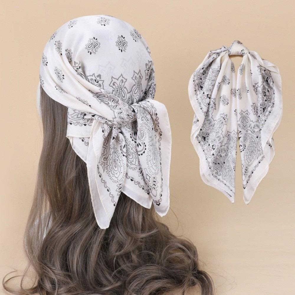 70x70cm Size Square Silk Scarf Soft Material Women Neck Scarf Soft Foulard Scarf Bag Decoration