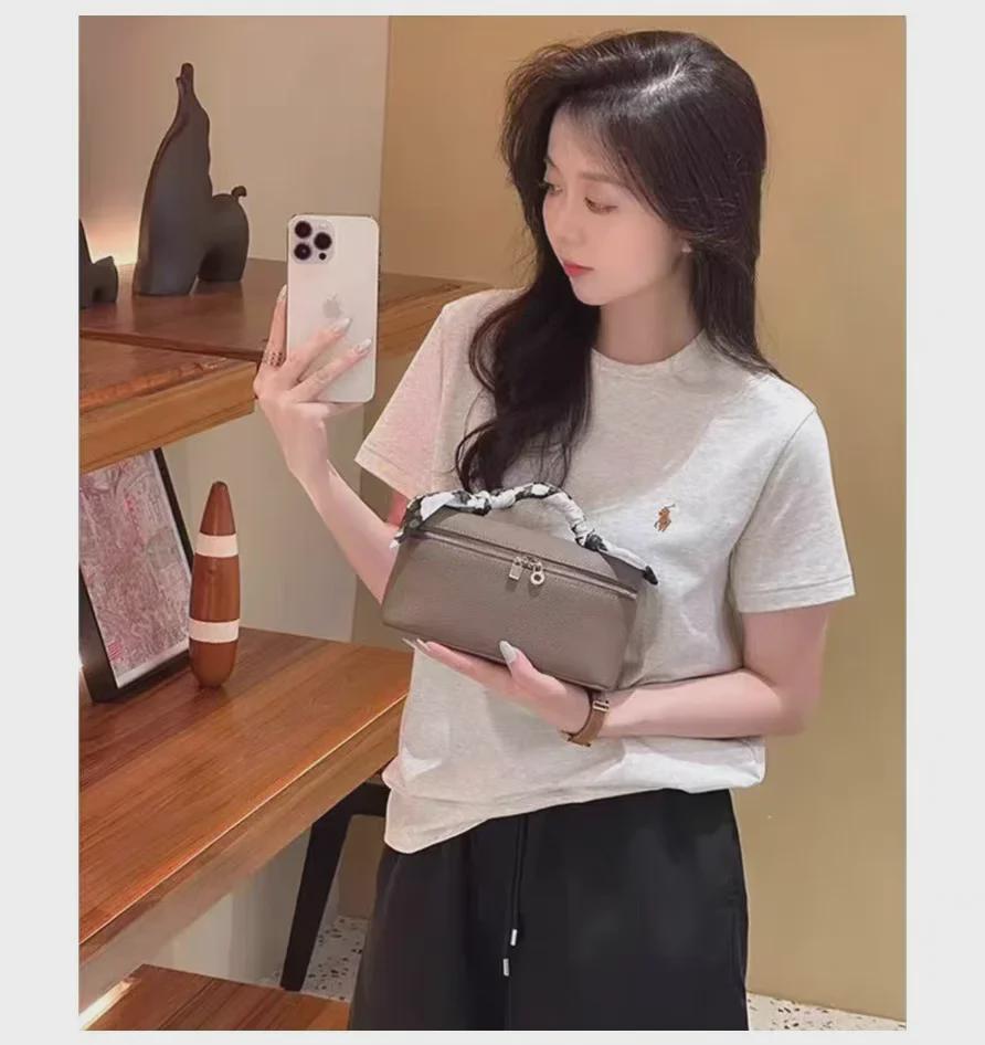 2024 женская сумка через плечо и на плечо из натуральной кожи с зернистой кожей личи - модная сумка и косметичка