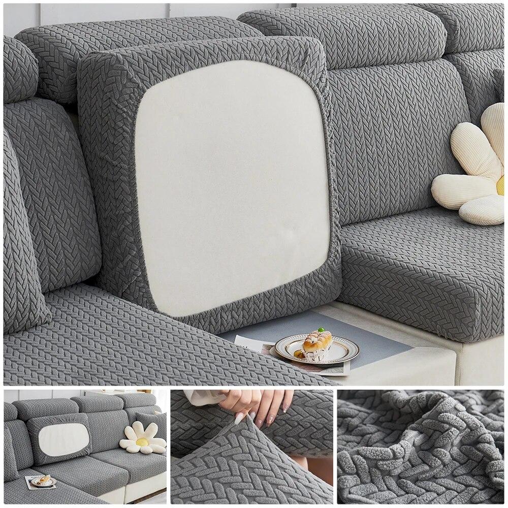 Эластичные утолщенные чехлы на диванные подушки с рисунком, жаккардовый чехол для дивана для гостиной, защита L-образной формы, чехол для углового дивана