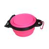 Collapsible Dog Bowl Portable Travel Pet Feeder Bowl Expandable Silicone Pet Food Water Bowl with Carabiners Clip for Walking Hiking Camping