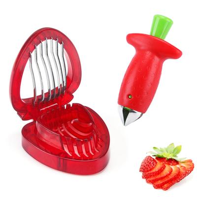 1 комплект из нержавеющей стали, нарезка для клубники и шелушения клубники, вишня, фрукты, овощи, инструмент для удаления стеблей и листьев клубники, многофункциональное руководство