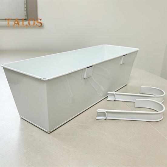 Hanging Flower Pot Rectangular Railing Planter with Drainage Hole 16 Inch Planter Box with Hooks for Balcony Porch or Deck Herbs Flowers