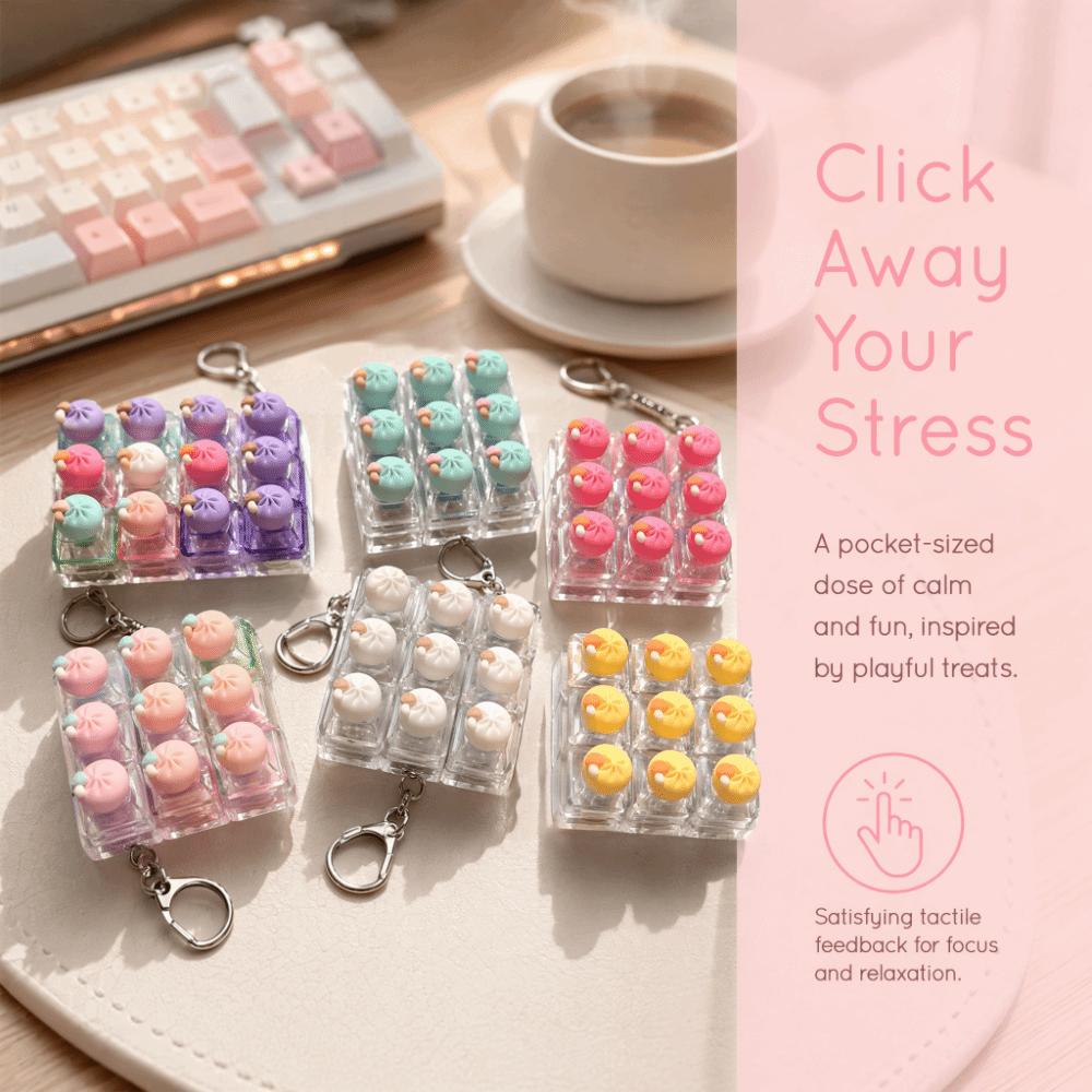 Foods Clicker Anti-stress Toy Pendant Stress Relief Finger Keyboard Cap Children Adults