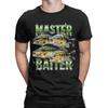 Винтажная футболка с мемом 'Master Baiter' для мужчин, рыбалка на окуня, смешная, с круглым вырезом, хлопковая, с коротким рукавом, напечатанная на...