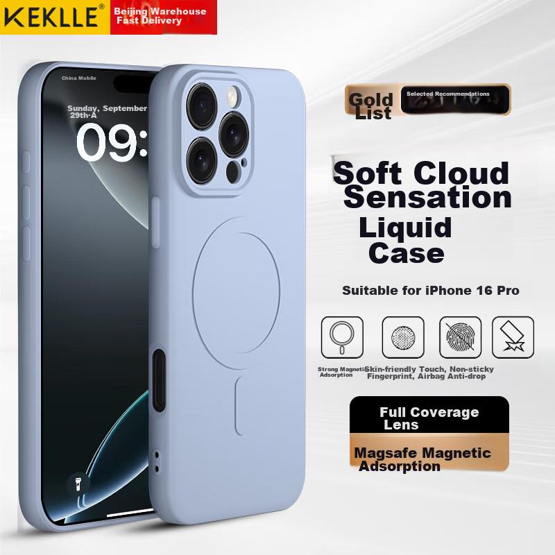 IPhone 16 Pro Case, Apple 16 Pro Protective Cover, Skin-Friendly Liquid Silicone Magnetic Full-Coverage Soft Case Protective Cover, Lavender Purple