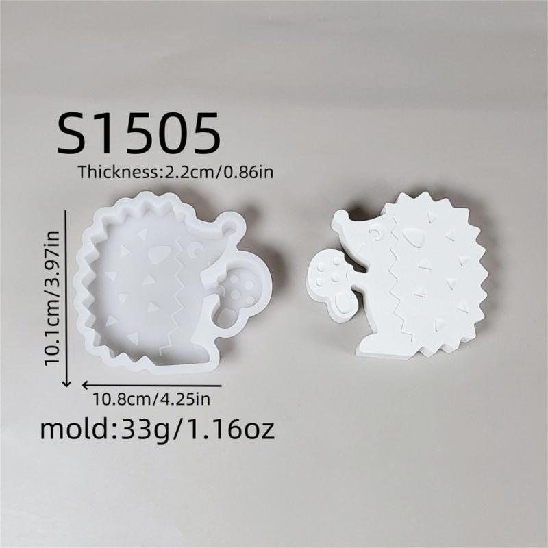 Hedgehog Silicone Molds for Epoxy Resin Making Candle Soap Heat Resistant Easy Demolding Animal Figurine Silicone Mould