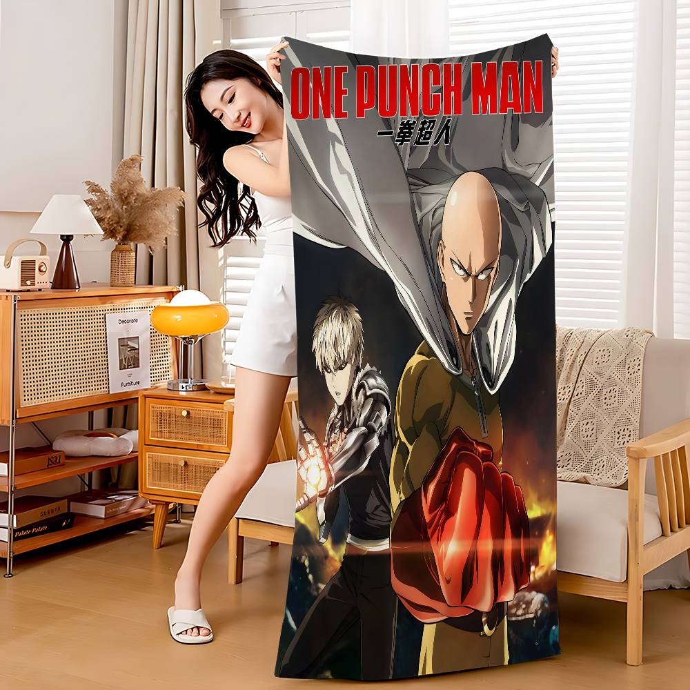 O-One-Punch Man S-Сайтама Аниме Пляжное Полотенце для Плавания Мягкое Впитывающее Мыльное Полотенце Детские Подарки для Детей Путешествия Кемпинг Спортзал