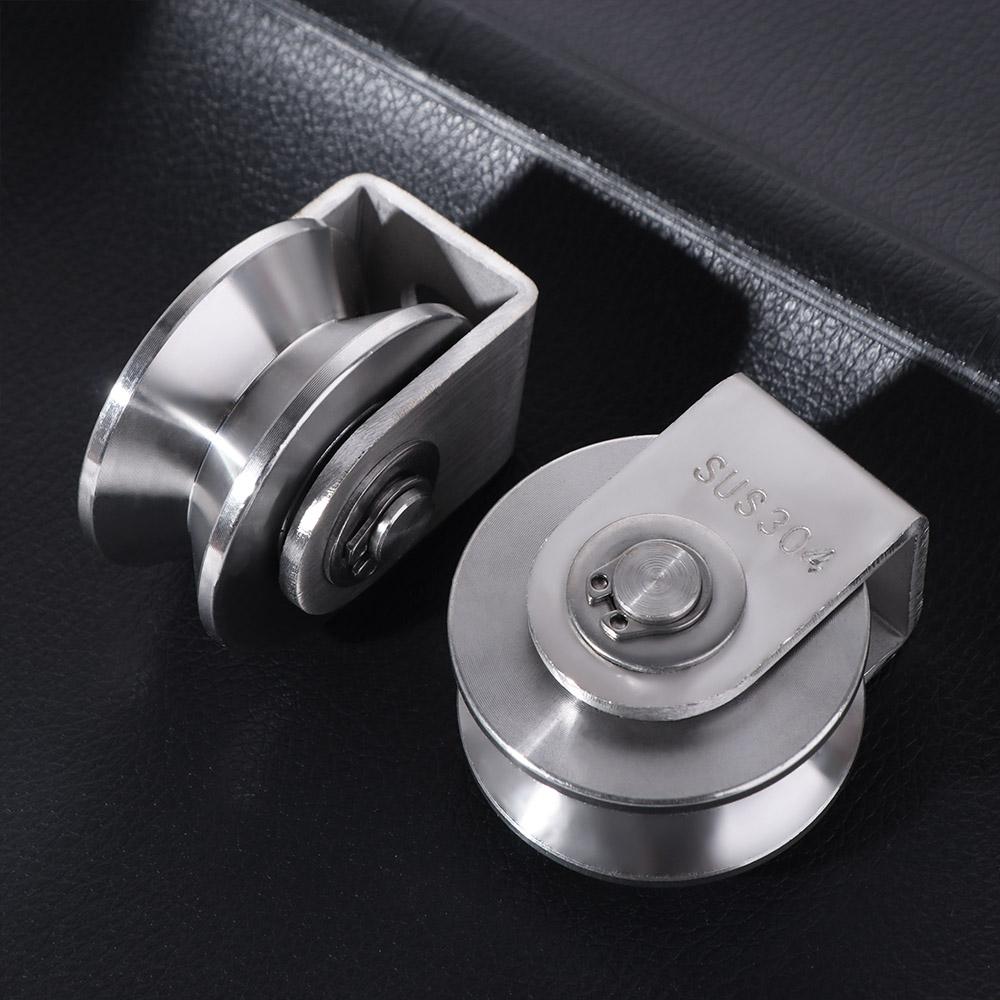 Corrosion Resistant V Sliding Gate Roller Wheel 304 Stainless Steel Pulley  Material Handling