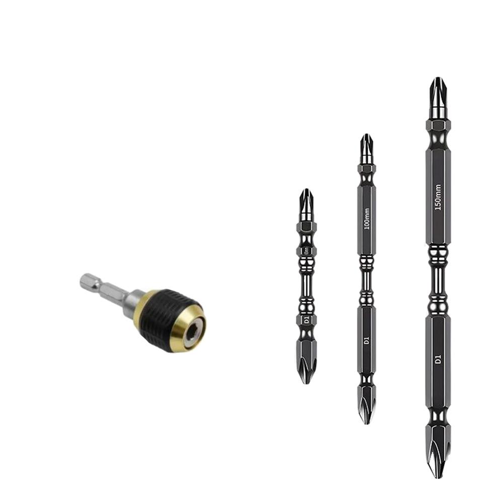 60mm Drill Chuck Screwdriver Set Hex Shank Quick Change Adapter Double Head Screwdriver Bit For Electric Screw Driver
