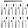 Western Cutlery Set 32Pcs Stainless Steel Tableware Set Dinner Knife Coffee Spoons Fork Dinnerware Home Kitchen Flatware Set