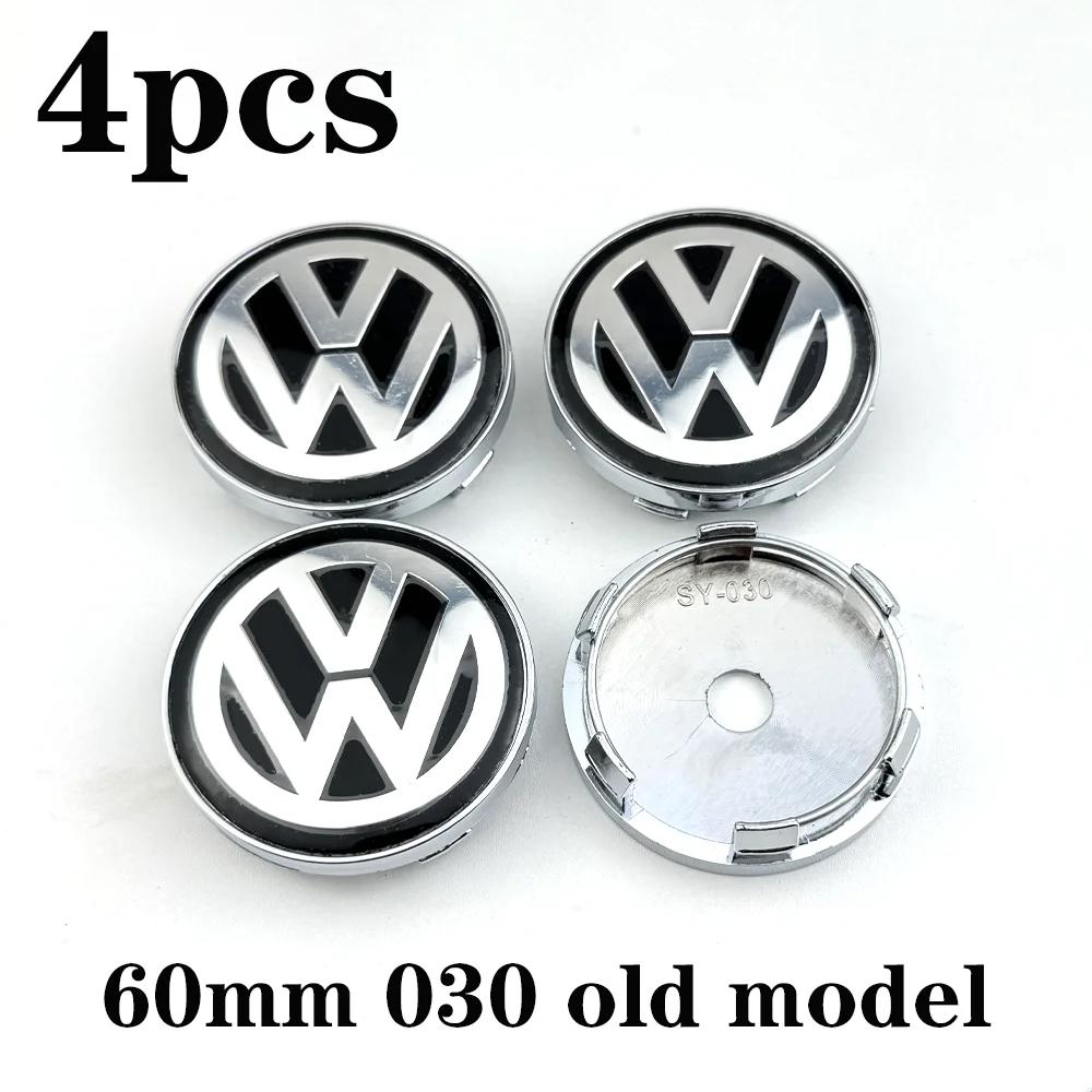 2026 Hot Cache-moyeux De Roue De Voiture 4pcs 60mm Avec Emblème Pour Volkswagen VW Polo Golf-4 5 6 7 MK5 CC Tiguan Passat MK6 MK7 Acc zs4