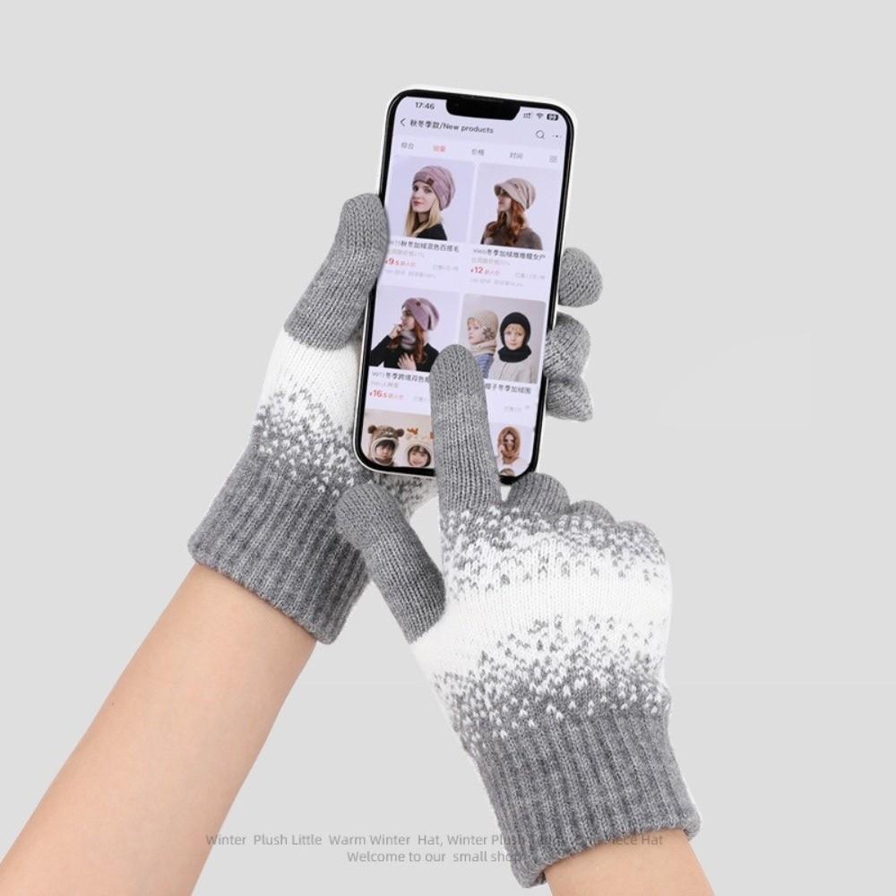 Knitted Warm Gloves Touchable Screen Skiing Gloves Touch Screen Gloves  for Outdoor Cycling Skiing