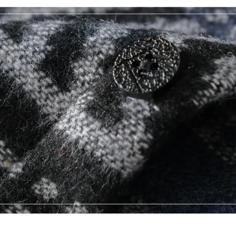 Осенне-зимняя мужская рубашка уличная этническая полосатая рубашка с принтом мужская повседневная рубашка с длинным рукавом утолщенная матовая рубашка винтажные свободные рубашки